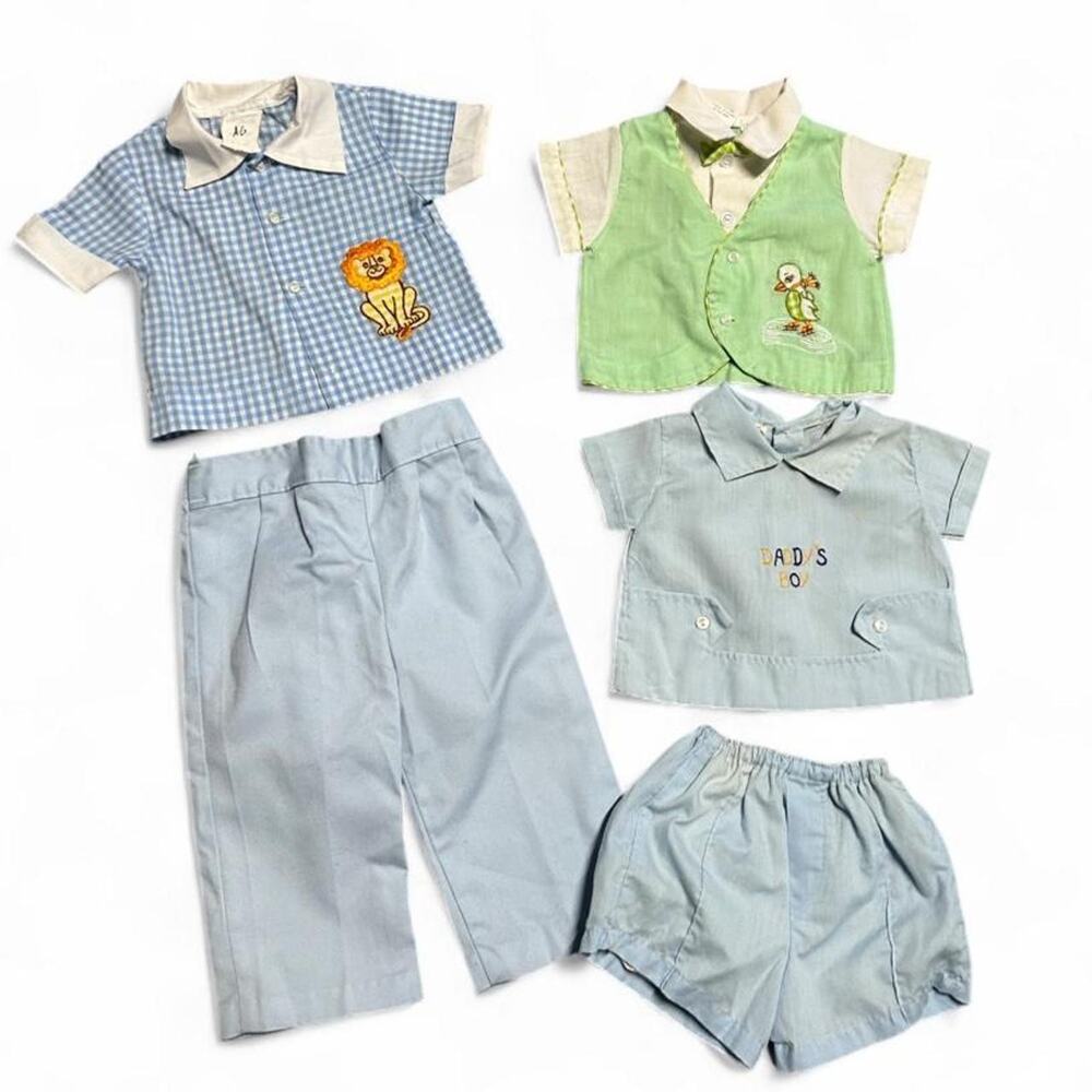 1950s to 70s vintage baby boy outfits bundle shirts cottagecore retro twee